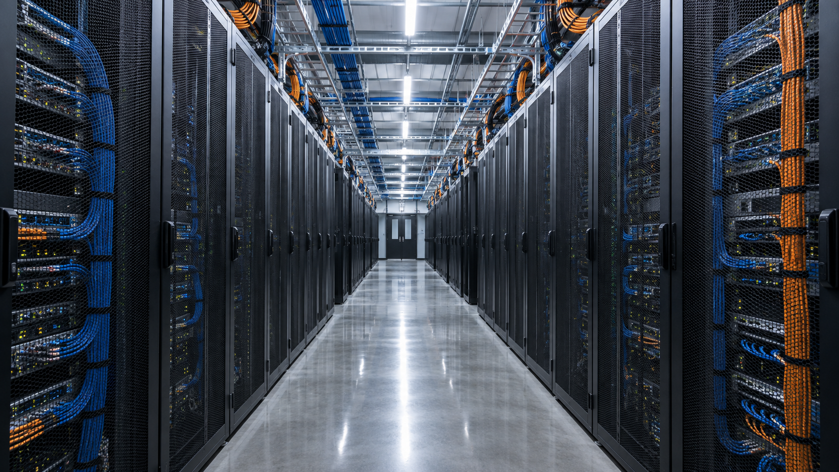 Corridoio di rack dati in un data center